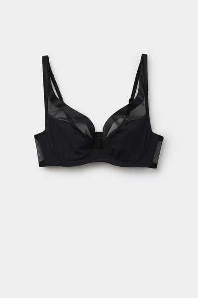 Tezenis Sujetador Balconette Paris Air Lifting Tul Mujer Negro Tamaño 2B