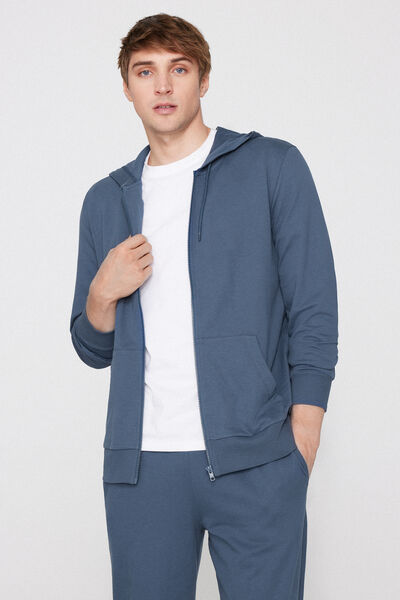 Tezenis Sudadera Manga Larga Cremallera Capucha Hombre Azul Claro Tamaño L