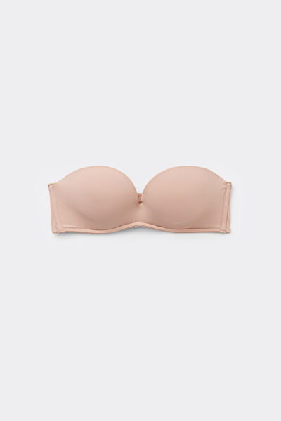 Tezenis Sujetador Bandeau Escotado con Relleno de Microfibra Reciclada Mujer Natural Tamaño 1B