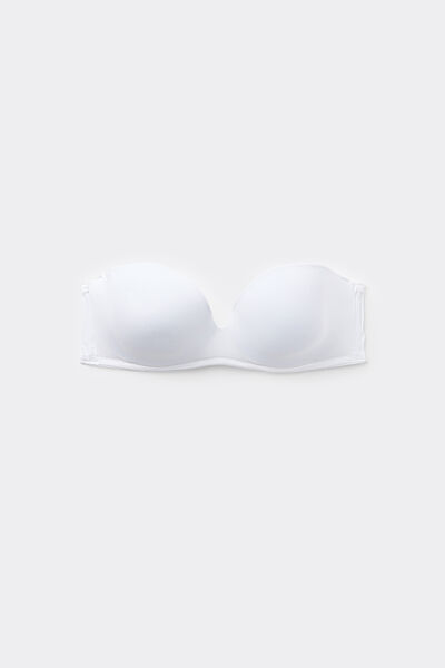 Tezenis Sujetador bandeau acolchado de microfibra reciclada de New York Mujer Blanco Tamaño 1B