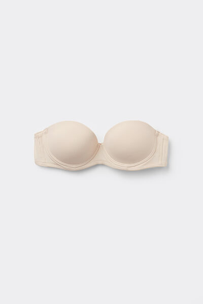 Tezenis Sujetador Bandeau Superrelleno Madrid de Microfibra Reciclada Mujer Blanco (avorio) Tamaño 1B