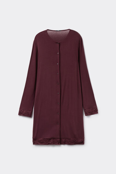Tezenis Camisón Abierto de Viscosa/Encaje Mujer Rojo Tamaño L