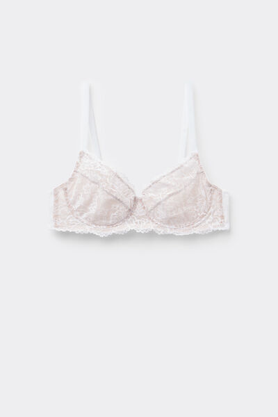 Tezenis Sujetador balconette sin relleno de encaje reciclado Paris Mujer Blanco Tamaño 2B