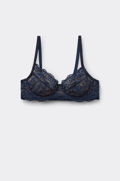 Tezenis Sujetador balconette sin relleno de encaje reciclado Paris Mujer Azul Tamaño 2B