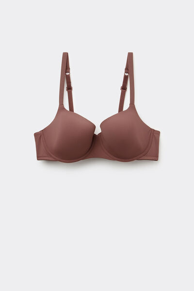 Tezenis Sujetador balconette envolvente de microfibra reciclada Prague Mujer Marrón Tamaño 2C