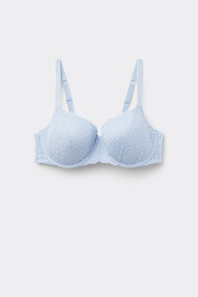 Tezenis Sujetador balconette con encaje reciclado Prague Mujer Azul Claro Tamaño 2C