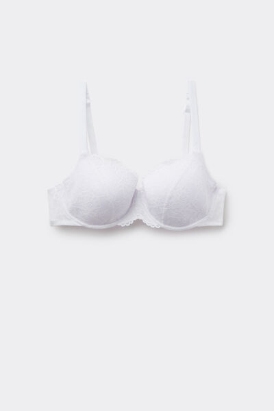Tezenis Sujetador Balconette de Encaje Reciclado Prague Full Cover Mujer Blanco Tamaño 2C