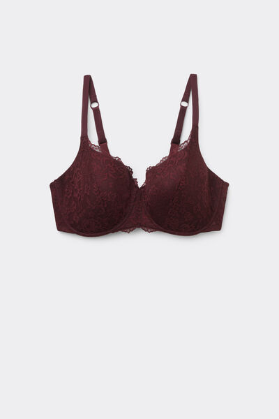 Tezenis Sujetador Balconette de Encaje Reciclado Prague Full Cover Mujer Rojo Tamaño 2C