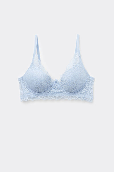 Tezenis Sujetador super Push-up de encaje reciclado Malibù Mujer Azul Claro Tamaño 1B