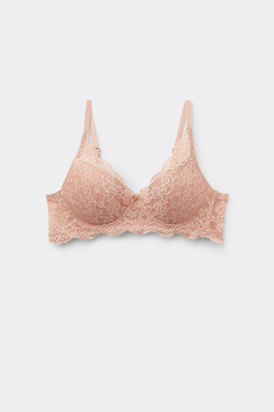 Tezenis Sujetador super push up plunge de encaje reciclado Malibu Mujer Natural Tamaño 1B