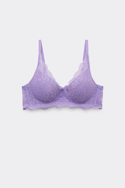 Tezenis Sujetador super push up plunge de encaje reciclado Malibu Mujer Violeta Tamaño 1B