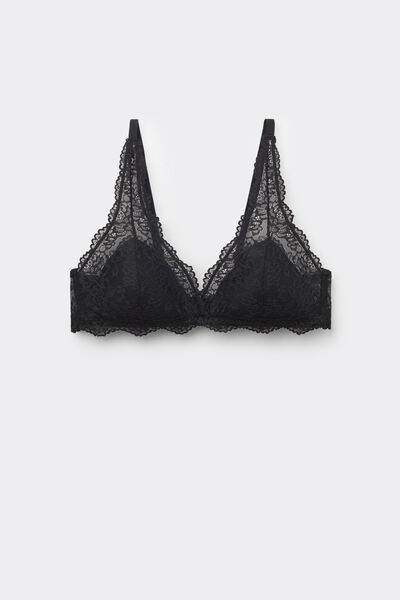 Tezenis Bralette de encaje con relleno ligero sin aros Havana Mujer Negro Tamaño 1B