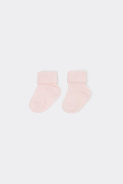 Tezenis Calcetines Cortos para Bebé de Canalé con Vuelta  Rosa Tamaño 0-3