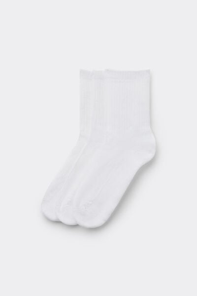 Tezenis 3 Páry Krátkých Sportovních Ponožek z Bavlny Žena Bílá Velikost TU