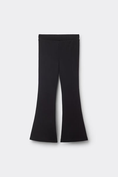 Tezenis Pantaloni Lunghi Flare In Punto Milano Bambina Nero Taglia 8-9 A (128-134 Cm)-image