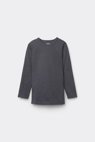 Tezenis Maglia Termica Girocollo In Cotone Bimbi Unisex Unisex Grigio Taglia 8-9 A (128-134 Cm)-image