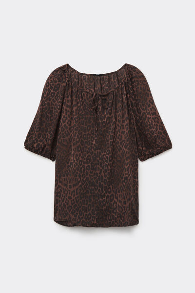 Tezenis Maglia Blusa Manica Corta In Tela Viscosa Donna Stampa Taglia S-image