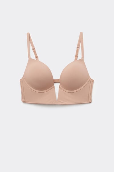 Tezenis Soutien-Gorge Push-Up Rembourré Encolure En V Femme Naturel Taille 85B-image