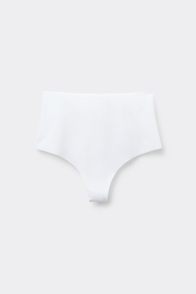 Tezenis Culotte BréSilienne Taille Haute Sans Couture Microfibre RecycléE Femme Blanc Taille L-image
