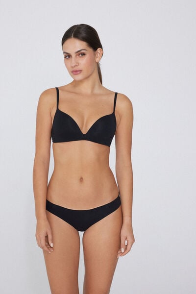 Tezenis Brasiliana Senza Cuciture In Cotone Organico Donna Nero Taglia M-image