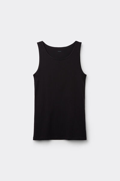 Tezenis Canotta Spalla Larga In Cotone Elasticizzato Uomo Nero Taglia XXL-image