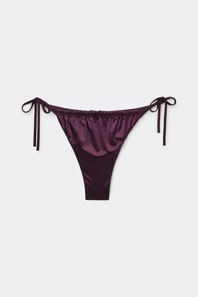 Tezenis Braguita de bikini brasileña burdeos con lazos Shiny Glam Mujer Violeta