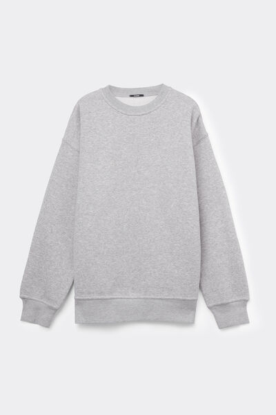 Tezenis Sudadera Gruesa con Cuello Redondo Cepillada Mujer Gris