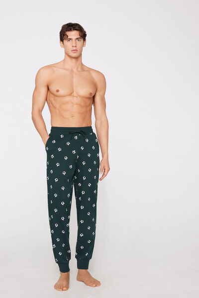 Tezenis Pantalón de chándal de algodón para hombre con estampado Hombre Verde