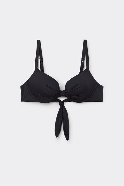 Tezenis Top Bikini Push-Up Relleno Ligero Microfibra Reciclada Mujer Negro Tamaño 1