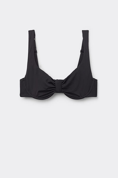 Tezenis Top Bikini Balconette Nudo Microfibra Reciclada Mujer Negro Tamaño 2