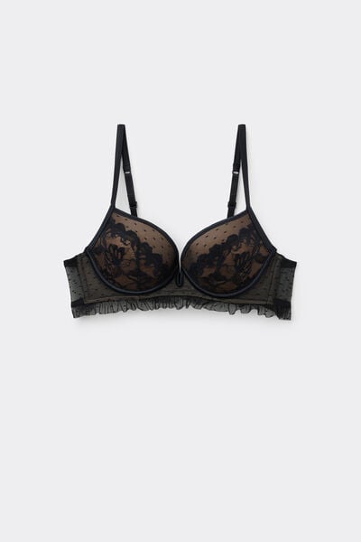 Tezenis Sujetador Push-Up con Relleno Berlin Petite Bon Ton Mujer Negro