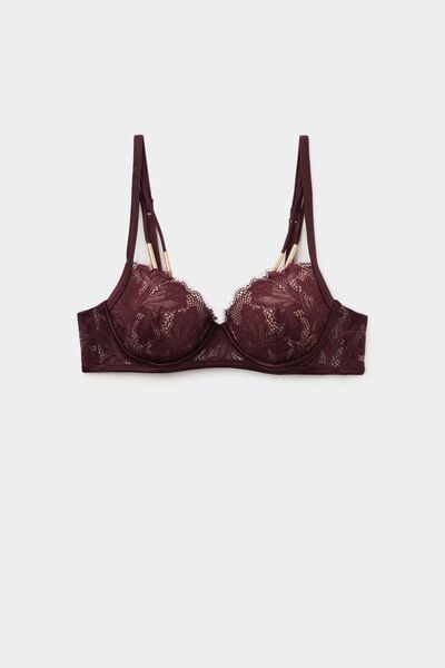 Tezenis Sujetador Balconette con Relleno Ligero Wien Luxury Look Mujer Rojo Tamaño 3D