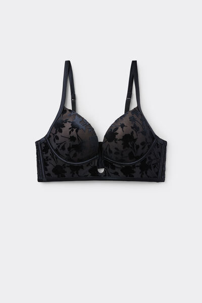 Tezenis Sujetador Triángulo Relleno Ibiza Romantic Velvet Mujer Negro