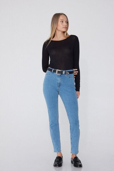 Tezenis Jeggings Vysoký Pas Efekt Push-Up Žena Modrá Velikost M