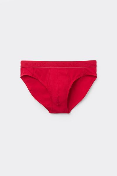 Tezenis Calzoncillo slip algodón hombre con costuras y logo Hombre Rojo Tamaño M