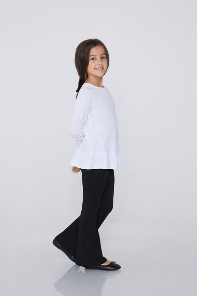 Tezenis Pantalones Largos Flare Punto Milano Chica Negro