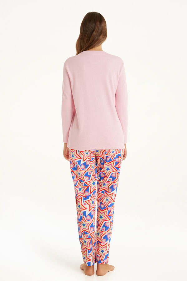 Star Print Long Cotton Pyjamas  