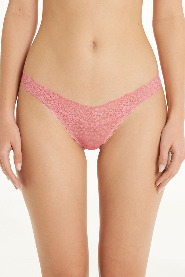 Recycled Lace High-Cut Thong  