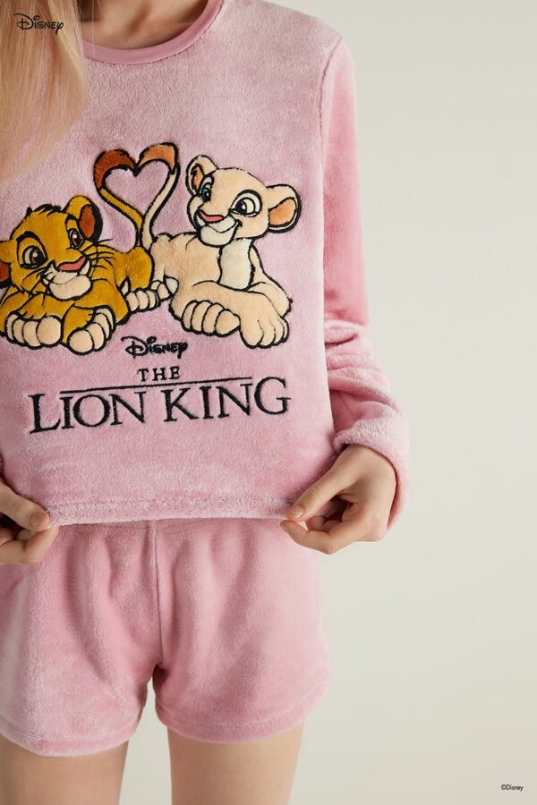 Flísové Pyžamo s Dlouhým Rukávem a Kraťasy Disney Lion King  