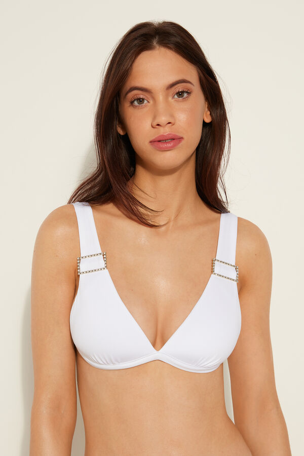 Race Crystal Buckle Bikini Top  