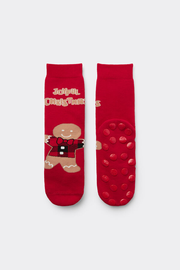 Chaussettes Courtes Antidérapantes avec Imprimé Noël Homme  