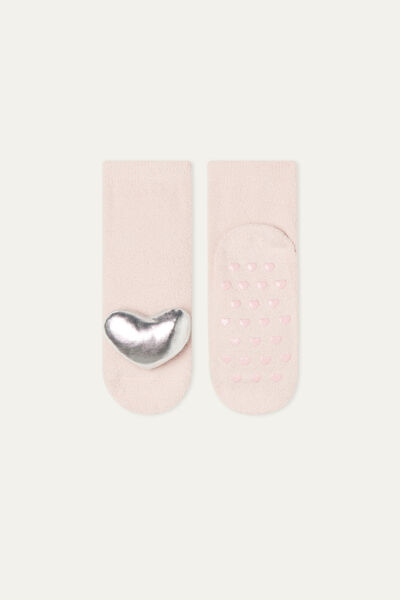 Girls’ Non-Slip Socks with Appliqué