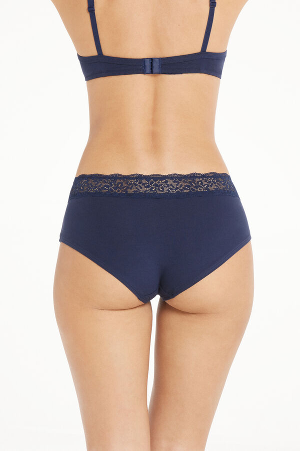 Recycled Cotton and Lace Boyshorts - | Tezenis