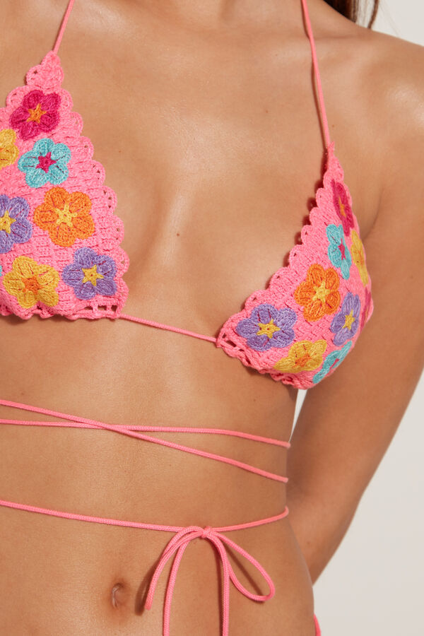 Sujetador de Bikini Triángulo Crochet Bouquet  