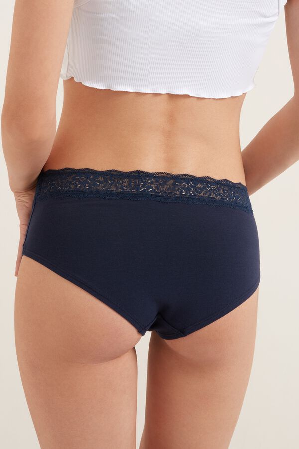 Cotton and Recycled Lace French Knickers Tezenis