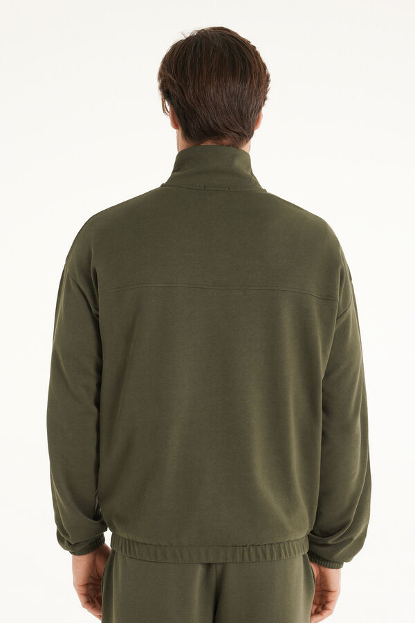 Basic Long Sleeve Pocket Zip Sweatshirt  