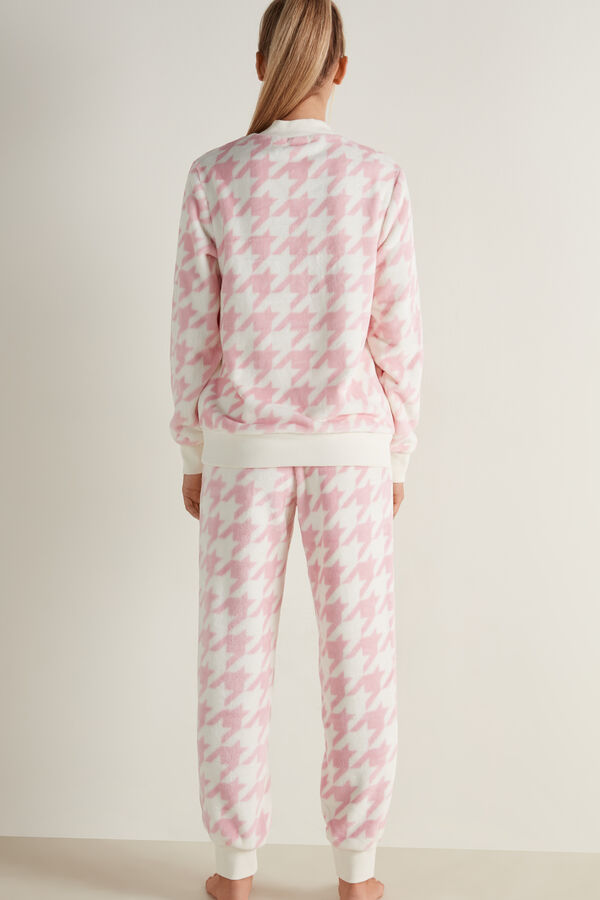 Long Pyjamas in Houndstooth Fleece  