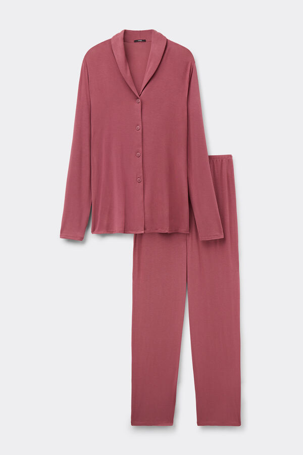 Pyjama Long Ouvert en Viscose  