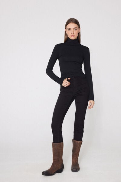 Langarmshirt mit Rollkragen aus Viskose