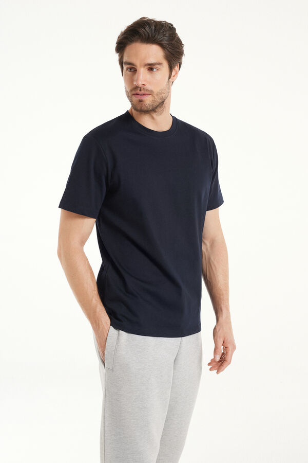 100% Cotton T-Shirt with Rounded Neck  